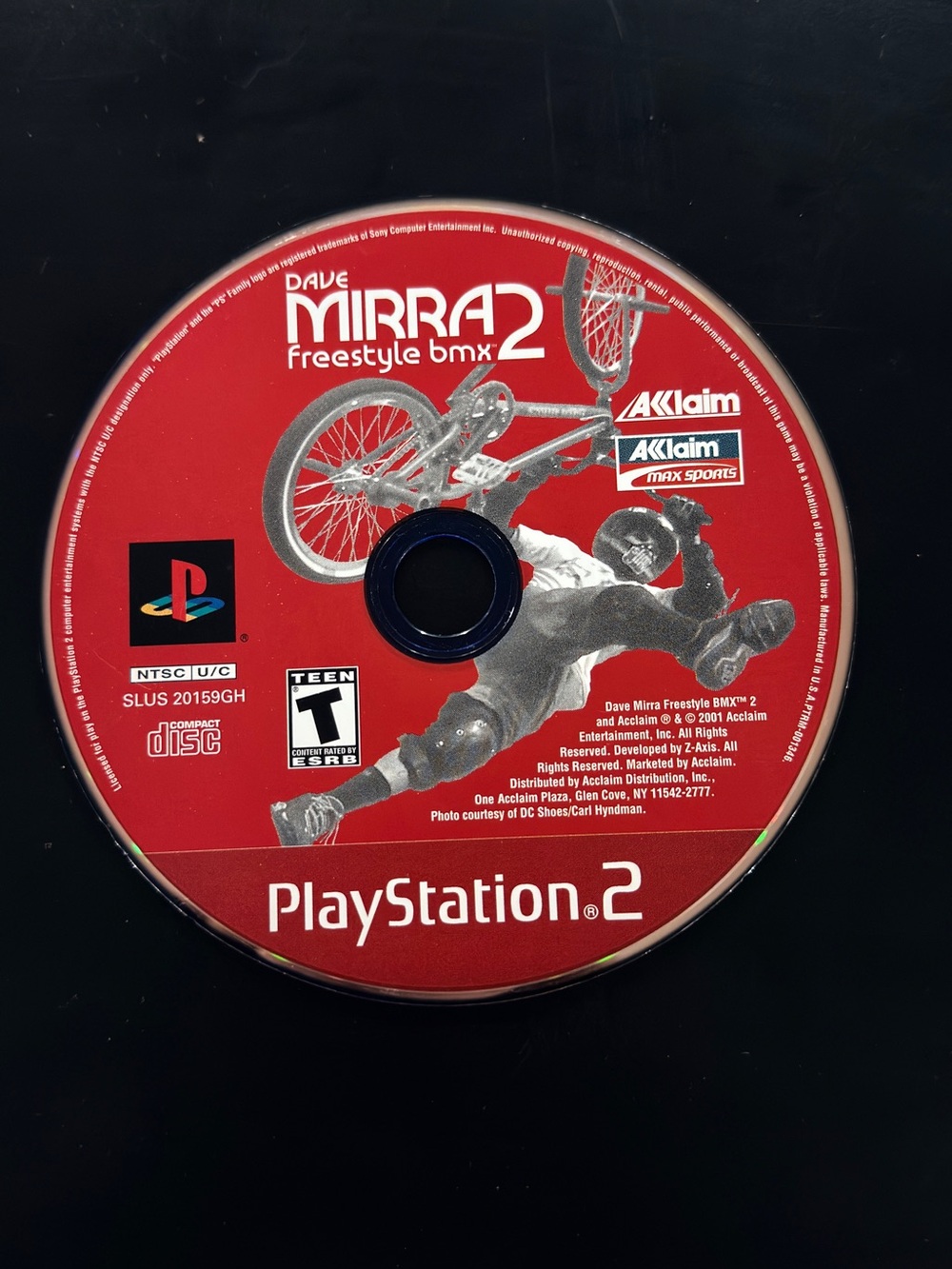Sony PlayStation 2 Game Disc - Red and Black Dave Mirra Freestyle BMX 2